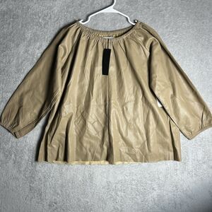 Dolce Cabo PU Women's Size XL Brown Top Blouse Short Sleeve NWT